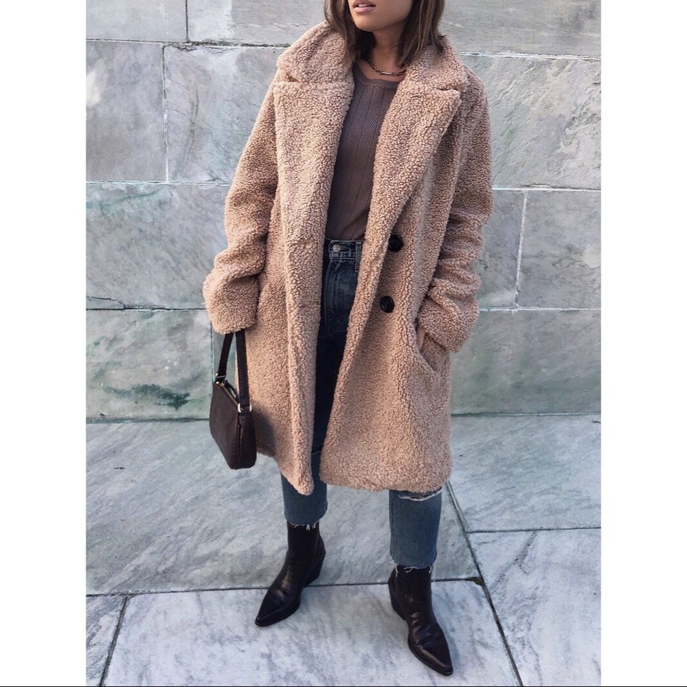 Last 1✨Harper Teddy Coat - Taupe - Picture 3 of 8
